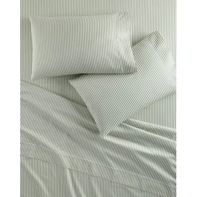 Peacock Alley Windsor Stripe Classic Printed Sheet Set In Green