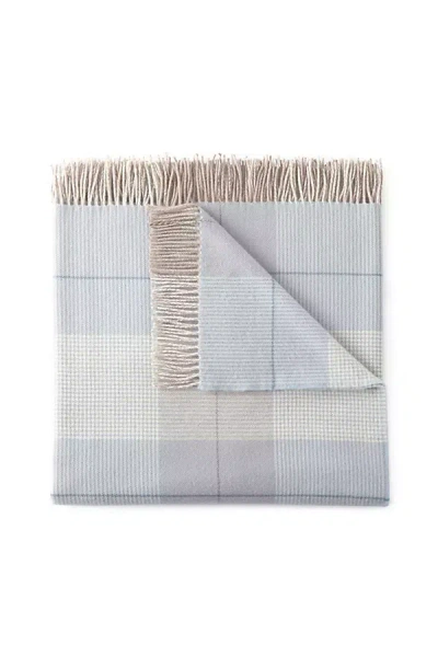 Peacock Alley York Plaid Fringe Throw Blanket In Blue