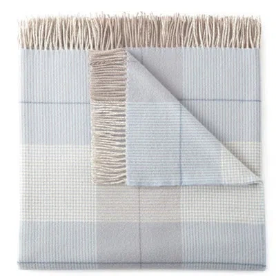 Peacock Alley York Wool Throw In Blue