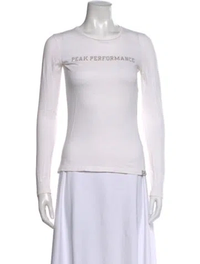 Pre-owned Peak Performance Crew Neck Long Sleeve T-shirt In White
