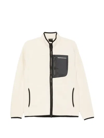 Peak Performance Fleece-texture Zip-up Jacket In Neutral