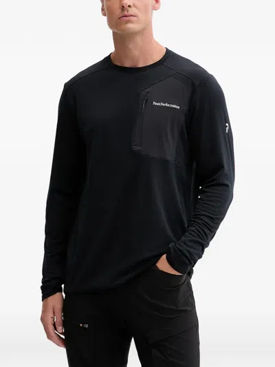 Peak Performance Freelight Zip-pocket T-shirt In Black