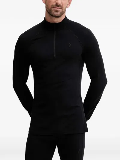Peak Performance Half-zip Long-sleeve T-shirt In Black