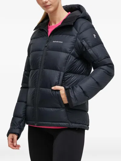 Peak Performance Hooded Quilted Jacket In Blue