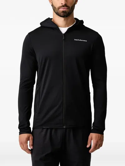 Peak Performance Light Zip-up Hoodie In Black