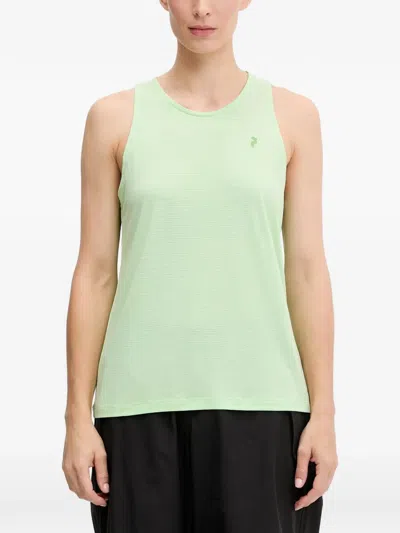 Peak Performance Rundhals-top Mit Logo-detail In Green