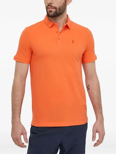 Peak Performance Logo-embroidered Polo Shirt In Orange