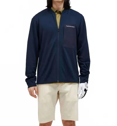 Peak Performance Mid Layer Jacket In Salute Blue