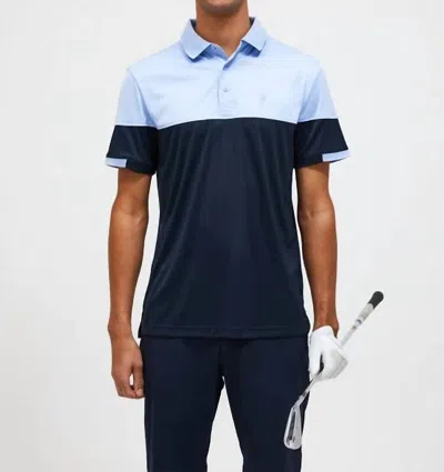 Peak Performance Player Block Polo Shirt In Salute Blue/white In Red