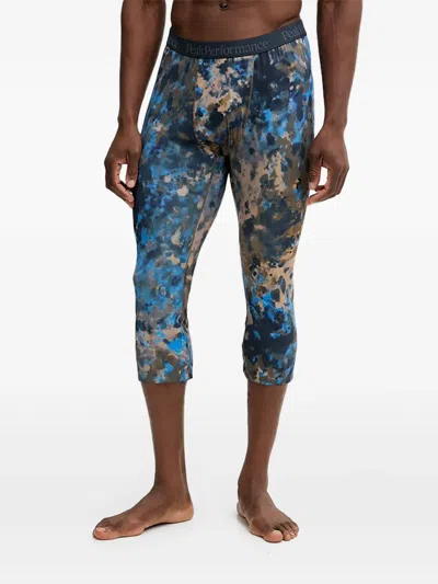 Peak Performance Printed Cropped Baselayer Leggings In Blue