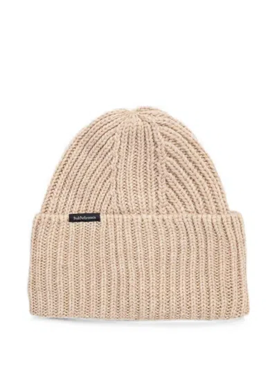 Peak Performance Ribbed-knit Beanie Hat In Brown