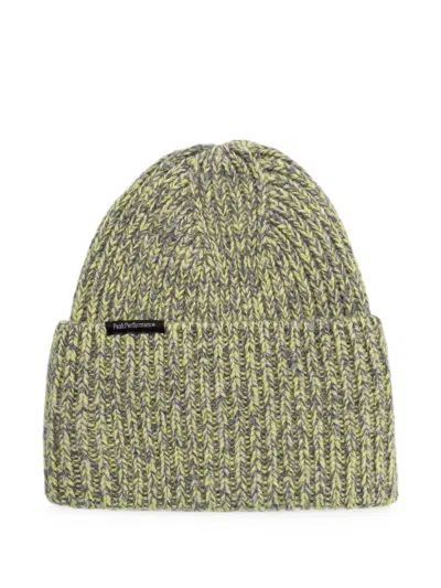 Peak Performance Ribbed-knit Beanie Hat In Green