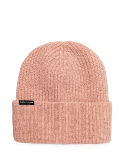 Peak Performance Ribbed-knit Beanie Hat In Pink