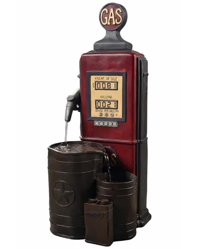 Peaktop Outdoor Vintage Gas Station Waterfall Fountain In Multicolor