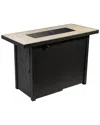 Peaktop Rectangular Steel Ceramic Propane Gas Fire Pit