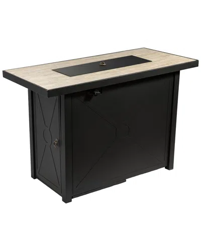 PEAKTOP PEAKTOP RECTANGULAR STEEL CERAMIC PROPANE GAS FIRE PIT