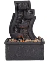 Peaktop Table Top Fountain With Led Light In Charcoal