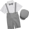 Peanut Butter Collection 5-piece Linen Toddler Shorts Set In Gray