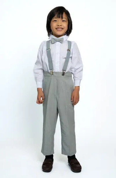 Peanut Butter Collection Kids' Barn Safari 5-piece Suspenders Suit Set In Gray