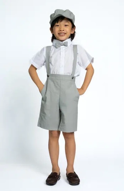 Peanut Butter Collection Kids' Eton Safari 5-piece Suspenders Suit Set In Gray
