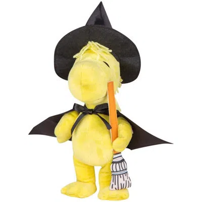 Peanuts 15.36 Inch  Waddler Woodstock As Witch W/broom Halloween Decor In Black;yellow