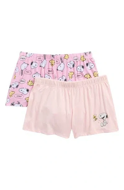 Peanuts ® 2-pack Assorted Pajama Shorts In Pink