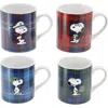 Peanuts 4 Piece 19 Ounce Stoneware Assorted Mug Set In Multi