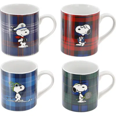 Peanuts 4 Piece 19 Ounce Stoneware Assorted Mug Set In Multi