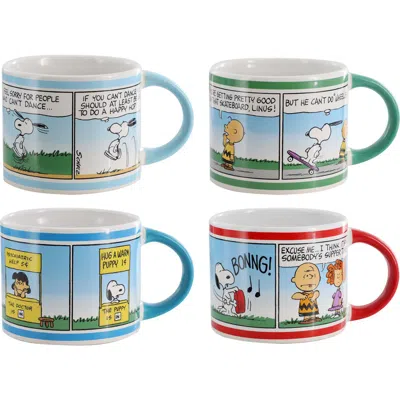 Peanuts 4 Piece 20 Ounce Stoneware Mug Set In Multi