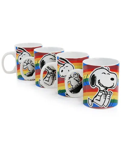 Peanuts 70th Anniversary 4pc Stoneware Mug Set In Multi