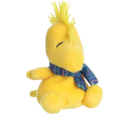 Peanuts Aurora Palm Pals  "i Love Snow" Woodstock 5-inch Stuffed Animal In Yellow