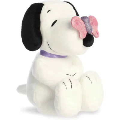 Peanuts Aurora  Pink Butterfly Snoopy Stuffed Animal - 9-inch Plush In White