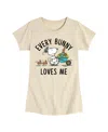 Peanuts Big Girls Snoopy Easter Every Bunny Loves Me Graphic Short Sleeve T-shirt In Beige