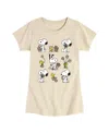 Peanuts Big Girls Snoopy Easter Graphic Short Sleeve T-shirt In Beige,khaki