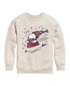 Peanuts Big Girls Snoopy Sled Graphic Fleece Top In Beige,khaki