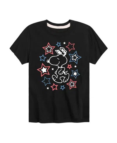 Peanuts Babies' Boys' Toddler 2t-5t Snoopy Stars Short-sleeve Graphic T-shirt In Black