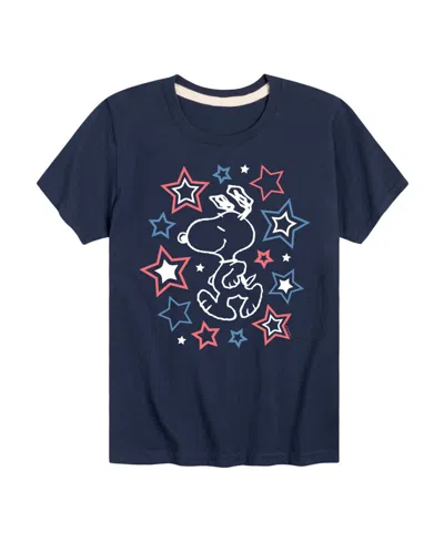 Peanuts Babies' Boys' Toddler 2t-5t Snoopy Stars Short-sleeve Graphic T-shirt In Blue