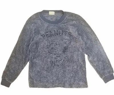 Pre-owned Peanuts Co Peanuts Faux Fur Crewneck Sweatshirts In Blue