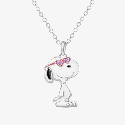 Peanuts Disney Classics Love Unisex Adult Pure Silver Over Brass 18 Inch Pendant Necklace In No Color