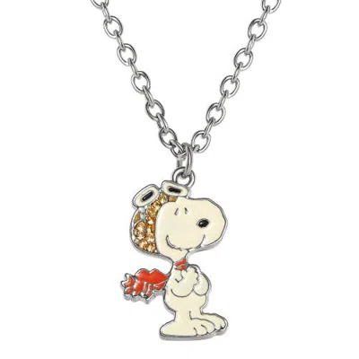 Peanuts Flying Ace Snoopy Necklace For Women Official License In Silver