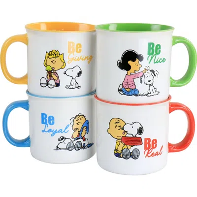 PEANUTS PEANUTS GENTLE REMINDERS STONEWARE 4 PIECE 21OZ MUG SET