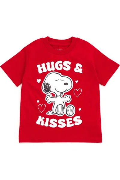 Peanuts Kids'  Holiday Short Sleeve Tee In Red