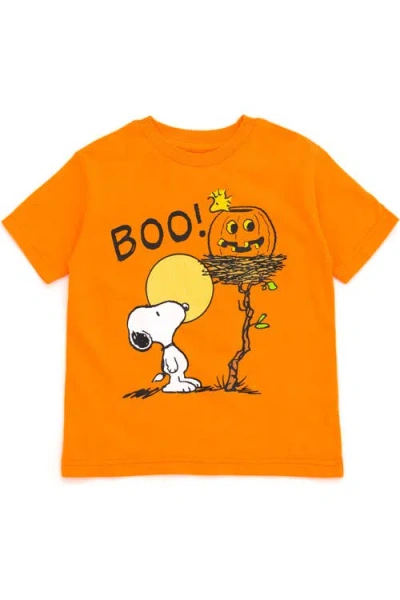 Peanuts Kids'  Holiday Short Sleeve Tee In Orange