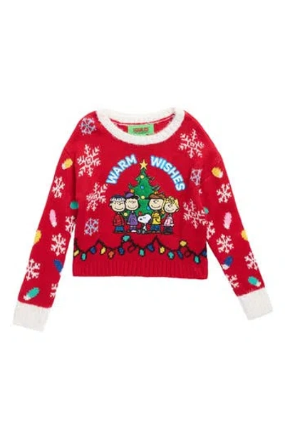 Peanuts Kids'  Holiday Sweater In Red