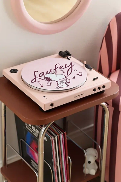 Peanuts Laufey X  Uo Exclusive Snoopy Turntable Slipmat In Pink At Urban Outfitters