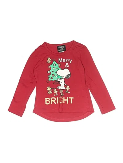 Pre-owned Peanuts Kids' Long Sleeve T-shirt In Red