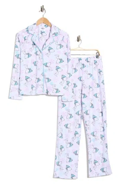 Peanuts Notch Set  Pajamas In Blue