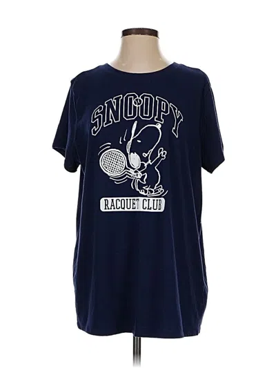 Pre-owned Peanuts Short Sleeve T-shirt In Blue
