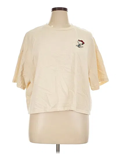 Pre-owned Peanuts Short Sleeve T-shirt In Ivory