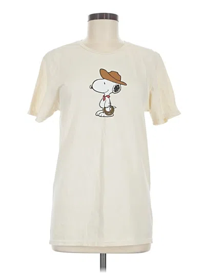 Pre-owned Peanuts Short Sleeve T-shirt In Ivory